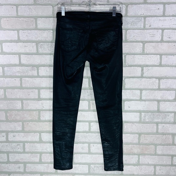 AG  The Legging Ankle Super Skinny Black Faux Leather Jeans Size 25 - Picture 5 of 8